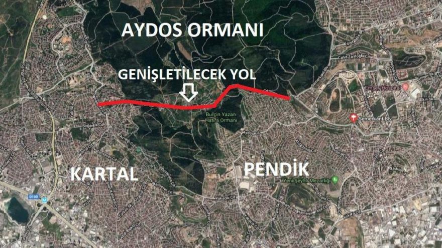 Doğal sit alanı Aydos ormanı yola feda edildi