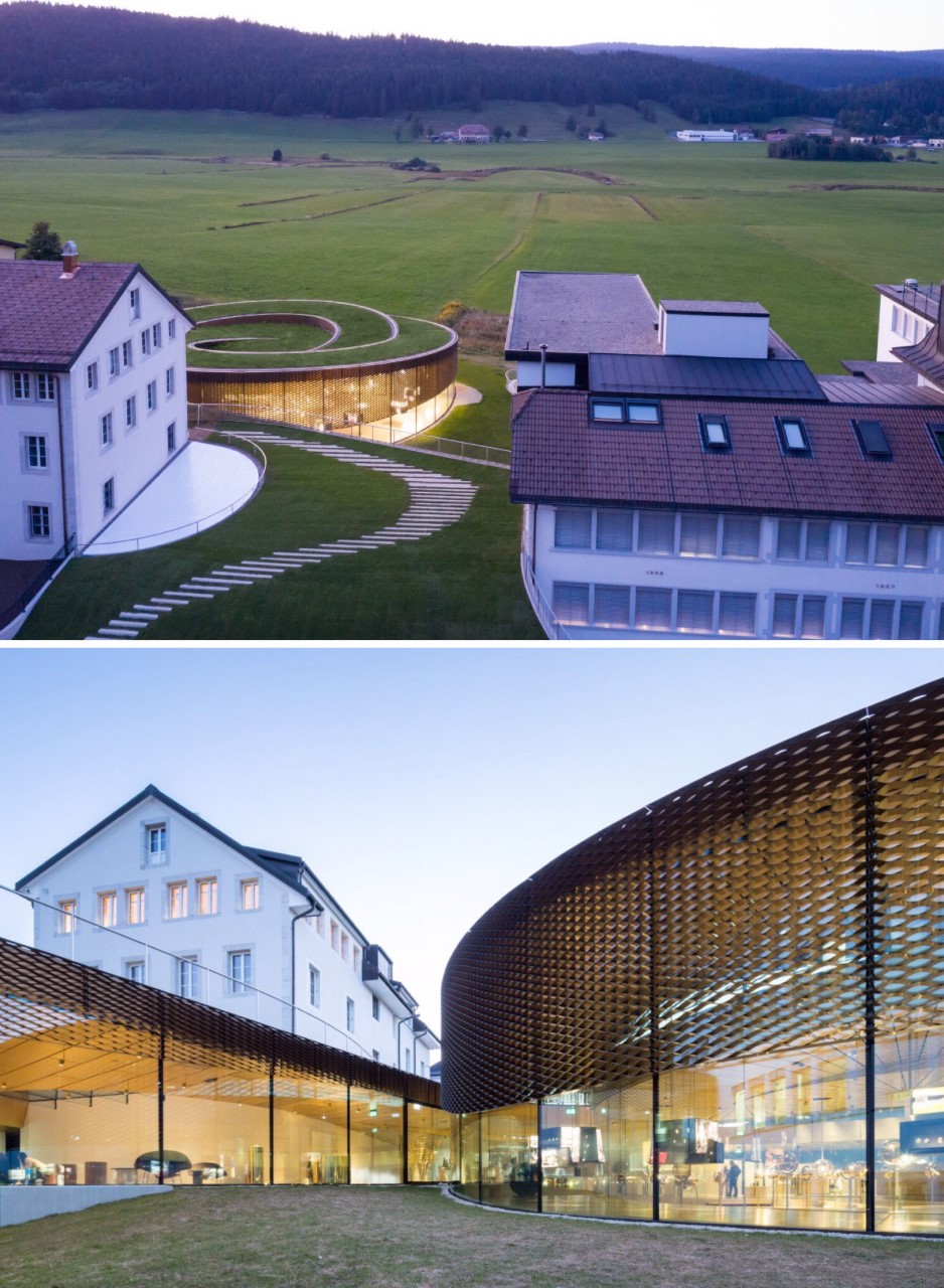 Spiral şeklinde yeşil çatılı müze